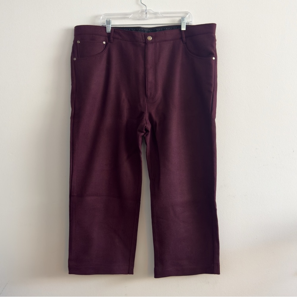 Studio Suits NWT Burgandy Red Dress Pants Custom No Size Tags Meas. Size 44x25